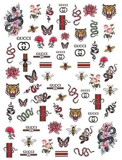 Gucci and Snake Nail Stickers 